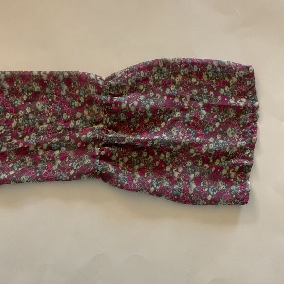 Esprit Y2K Whimsigoth Babydoll Tunic Top 10 Pink Micro Floral Fairy Semi Sheer - Picture 3 of 14